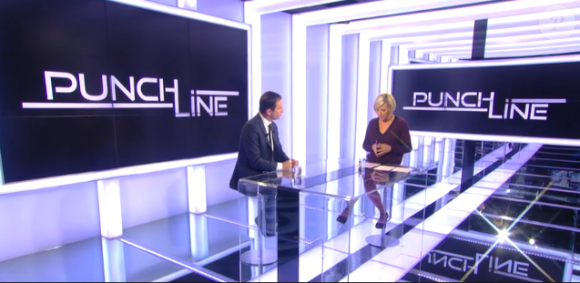 Benoît Hamon face à Laurence Ferrari dans "Punchline" sur C8 le 23 octobre 2016.