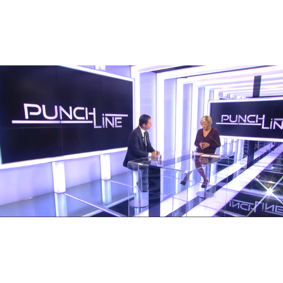 Benoît Hamon face à Laurence Ferrari dans "Punchline" sur C8 le 23 octobre 2016.