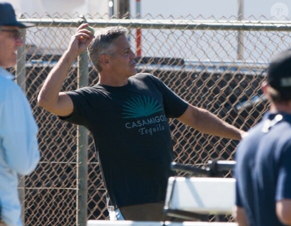 George Clooney sur le tournage de 'Suburbicon' à Los Angeles, Californie, Etats-Unis, le 21 octobre 2016.