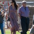 Amal Alamuddin-Clooney et son père Ramzi Alamuddin rendent visite à son mari George Clooney sur le tournage de 'Suburbicon' à Los Angeles, Californie, Etats-Unis, le 21 octobre 2016.