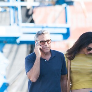 Amal Clooney (Amal Alamuddin) rend visite à son mari George Clooney sur le tournage de 'Suburbicon' à Los Angeles, Californie, Etats-Unis, le 20 octobre 2016.20/10/2016 - Los Angeles