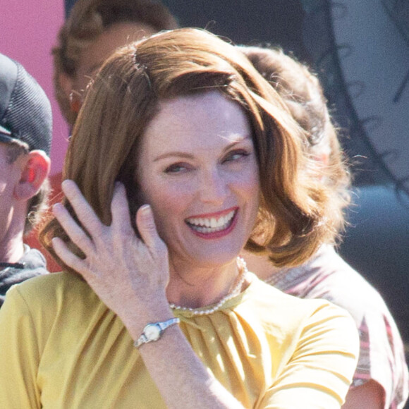George Clooney et Julianne Moore sur le tournage du film 'Suburbicon' à Los Angeles, le 18 octobre 2016
