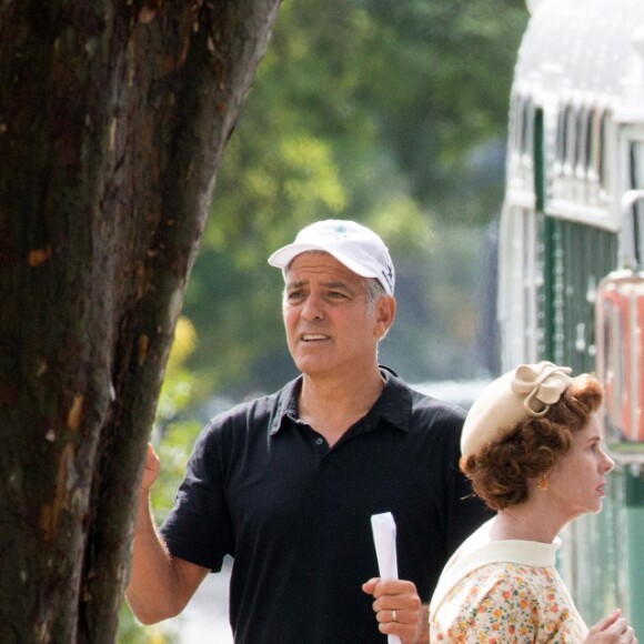 George Clooney et Julianne Moore sur le tournage de 'Suburbicon' à Los Angeles, le 17 octobre 2016