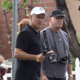Exclusif - George Clooney sur le tournage de 'Suburbicon' à Los Angeles, le 17 octobre 2016