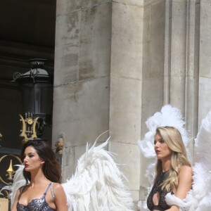 Tournage de la nouvelle campagne de la marque de lingerie "Victoria's Secret" réalisée par Michael Bay avec Alessandra Ambrosio, Lily Aldridge, Martha Hunt et Lais Ribero à l'Opéra à Paris le 20 Août 2016.