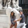 Alessandra Ambrosio sur le tournage de la nouvelle campagne de la marque de lingerie "Victoria's Secret" réalisée par Michael Bay à Paris le 20 Août 2016.