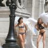 Tournage de la nouvelle campagne de la marque de lingerie "Victoria's Secret" réalisée par Michael Bay avec Alessandra Ambrosio, Lily Aldridge, Martha Hunt et Lais Ribero à l'Opéra à Paris le 20 Août 2016.