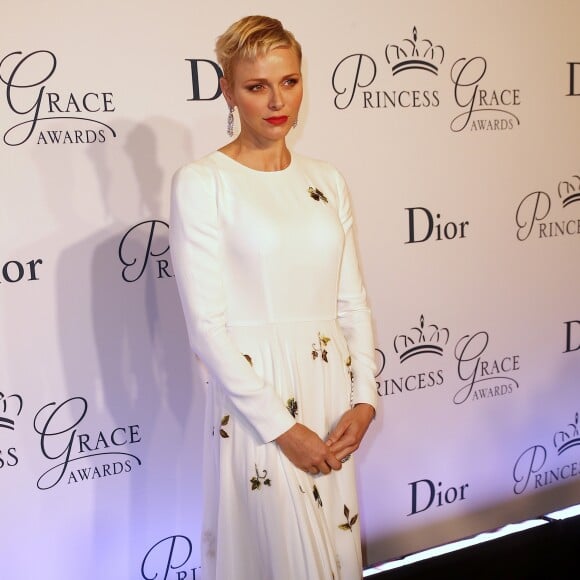 La princesse Charlene de Monaco lors du gala des Princess Grace Awards 2016, le 24 octobre 2016 au Cipriani 25 Brodway à New York. La chorégraphe Camille A. Brown, le comédien Leslie Odom Jr. et l'actrice, chanteuse et productrice Queen Latifah ont notamment été primés.