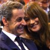 Nicolas Sarkozy et sa femme Carla Bruni-Sarkozy - Nicolas Sarkozy en meeting à la salle Vallier à Marseille pour la campagne des primaires de la droite et du centre en vue de l'élection présidentielle de 2017, le 27 octobre 2016. © Bruno Bébert/Bestimage