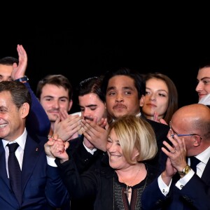 Nicolas Sarkozy en meeting à la salle Vallier à Marseille pour la campagne des primaires de la droite et du centre en vue de l'élection présidentielle de 2017, le 27 octobre 2016. © Bruno Bébert/Bestimage