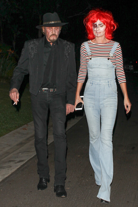 Johnny et Laeticia Hallyday - Soirée Halloween chez Kate Hudson à Los Angeles, le 28 octobre 2016