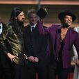 Bruno Mars accepts Record of the year for Uptown Funk during the 58th Grammy Awards at the Staples Center in Los Angeles, CA, USA, February 15, 2016. Photo by Robert Hanashiro/USA Today Network/DDP USA/ABACAPRESS.COM16/02/2016 - Los Angeles