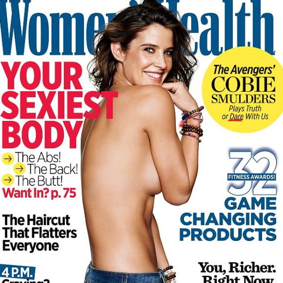 Cobie Smulders topless en une du magazine Women's Health au mois d'avril 2015