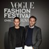 Arnaud Vaillant et Sebastien Meyer assistent au dîner de coup d'envoi du "Vogue Fashion Festival" à l'hôtel Potocki. Paris, le 3 novembre 2016.