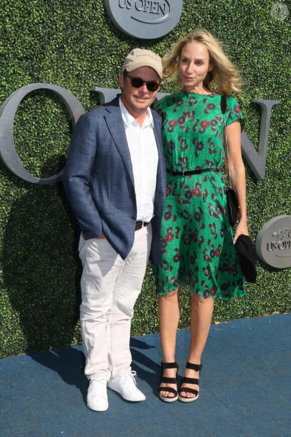 Michael J. Fox et sa femme Tracy lors du quatorzième jour de l'US Open 2016 au USTA Billie Jean King National Tennis Center à Flushing Meadow, New York City, New York, Etats-Unis, le 11 septembre 2016.