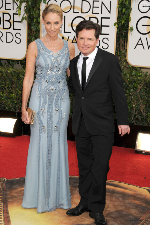 Tracey Pollan et son mari Michael J Fox - 71eme ceremonie des Golden Globe Awards au Beverly Hilton Hotel a Beverly Hills, le 12 janvier 2014.