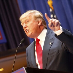 Donald Trump se déclare candidat à l'investiture républicaine pour la présidentielle de 2016 lors d'une conférence à New York, le 16 juin 2015.