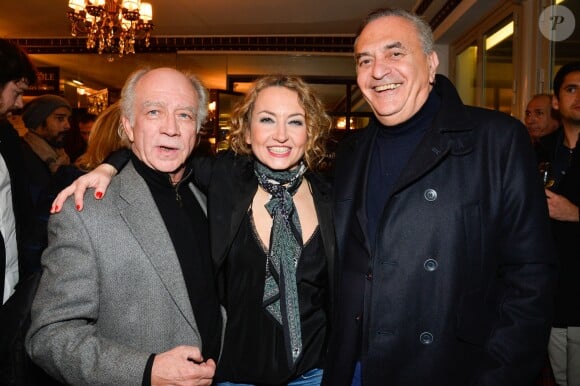 Exclusif - Daniel Colas, Christelle Chollet et Jean Nainchrik - Spectacle exceptionnel "Comic-Art" avec Christelle Chollet et Richard Orlinski au théâtre du Palais Royal à Paris le 14 novembre 2016. © Coadic Guirec/Bestimage 