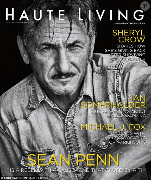 Sean Penn en couverture du magazine "Haute Living" (édition novembre / décembre 2016)