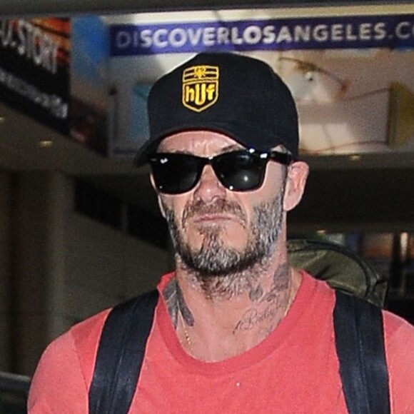 David Beckham arrive à l'aéroport de LAX à Los Angeles pour prendre l’avion, le 27 septembre 2016