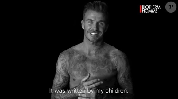 David Beckham pour la nouvelle campagne de la marque Biotherm Homme, novembre 2016