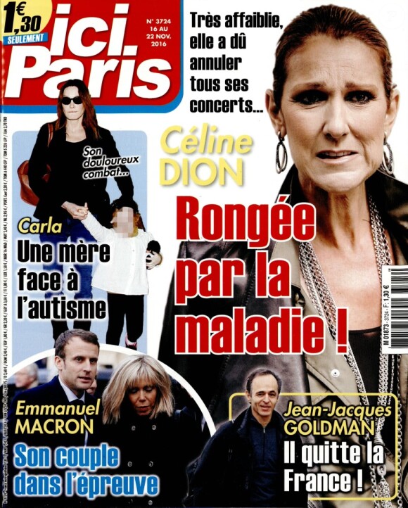 Couverture du magazine "Ici Paris" en kiosque le 16 novembre 2016