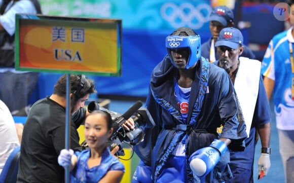 Le champion américain Deontay Wilder lors des Jeux olympiques de Pékin, le 13 août 2008.