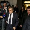 Nicolas Sarkozy, arrivé en troisième position au premier tour de la primaire de la droite et du centre, quitte son QG de campagne après avoir prononcé un discours, avec sa femme Carla Bruni-Sarkozy à Paris, France, le 20 novembre 2016. © Agence/Bestimage