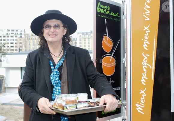 Marc Veyrat au lancement de ses Food Trucks (camions restaurant) "Mes bocaux" au Port de Javel à Paris, le 4 février 2014