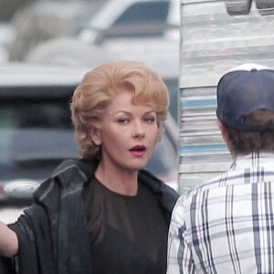 Exclusif - Catherine Zeta-Jones sur le plateau de tournage de la série "Feud" à Los Angeles le 29 octobre 2016. © CPA / Bestimage