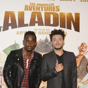 Kev Adams et Black M (Black Mesrimes ou Alpha Diallo) - Avant-première du film "Les Nouvelles Aventures d'Aladin" au Grand Rex à Paris, le 6 octobre 2015. 