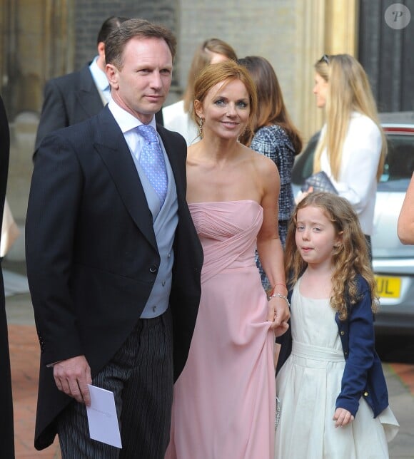Christin Horner avec Geri Halliwell et sa fille Bluebell au Mariage de Poppy Delevingne et de James Cook en l'église de "St Paul's" à Wilton Place, Knightsbridge, à Londres, le 16 mai 2014
