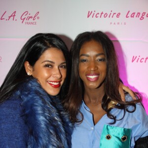 Ayem Nour (présentatrice Mad Mag NRJ12 TV) et Hapsatou Sy lors de la soirée de lancement des produits cosmétiques "L.A. Girl Paris" au 32 rue Faubourg Saint-Martin à Paris, France, le 26 novembre 2016. © Baldini