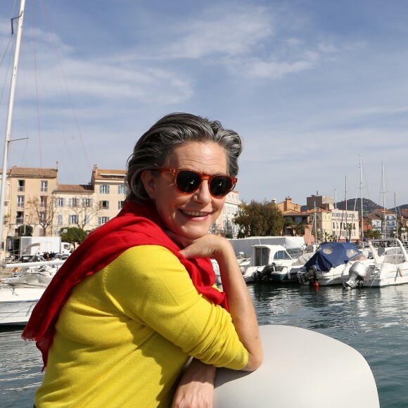 Exclusif - Lio sur le tournage de la série "Le sang de la vigne" pour France 3, à Sanary-sur-Mer, le 3 avril 2015.