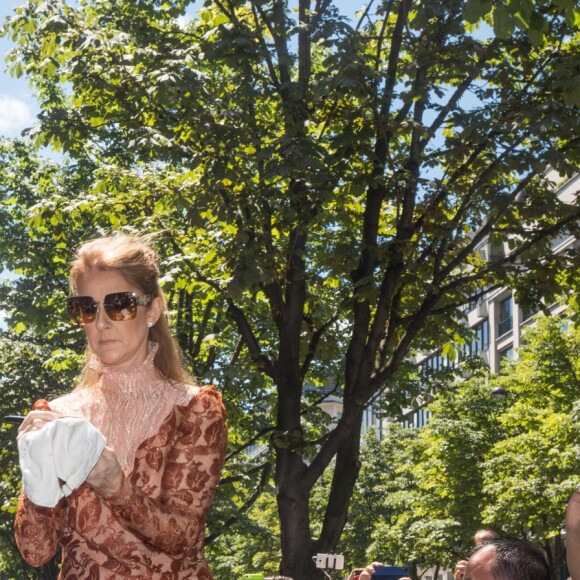 L'hôtel Royal Monceau remercie Céline Dion pour son séjour avec un énorme bouquet de ballons à Paris le 9 juillet 2016.