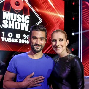Exclusif - Céline Dion et Florent Mothe lors de l'enregistrement de l'émission "M6 Music Show - 100% Tubes 2016" à Paris. Le 15 juin 2016. L'émission sera diffusée le 7 septembre 2016 à 21:00 heures. © Dominique Jacovides / Bestimage