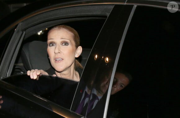Exclusif - Céline Dion quitte les enregistrements des émissions " M6 Music Show 100% tube 2016 " et " Le Grand Show " dans les studios de la Plaine Saint-Denis le 15 juin 2016.