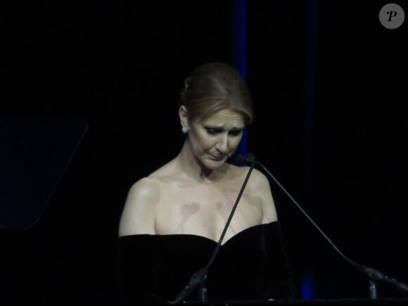 Céline Dion assiste à la cérémonie en hommage à son mari René Angélil, intitulée "Celebration of Life" avec son fils aîné René-Charles au Caesars Palace de Las Vegas le 3 février 2016.