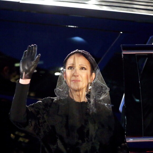 Céline Dion - Sorties des obsèques nationales de René Angélil en la Basi­lique Notre-Dame de Montréal, le 22 janvier 2016. © Dominique Jacovides/Bestimage