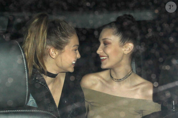 Gigi et sa soeur Bella Hadid sont allées dîner au Nice Guy à Los Angeles. Le 19 mars 2016