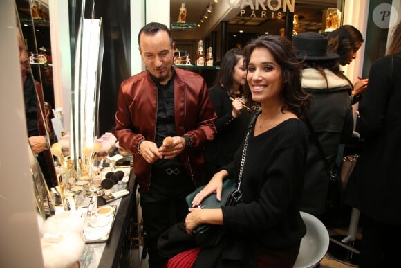Exclusif - Emmanuel Ramos (Maquilleur star de Caron), Laurie Cholewa - Soirée de présentation de la poudre légendaire Caron à la boutique des parfums Caron à Paris le 29 novembre 2016.