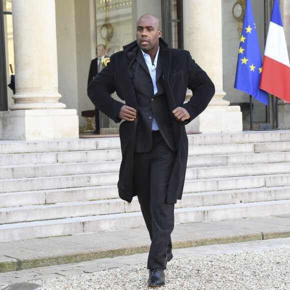 Teddy Riner - Cérémonie de remise de décorations aux médaillés olympiques et paralympiques 2016 au palais de l'Elysée à Paris. Le 1er décembre 2016 © Pierre Perusseau