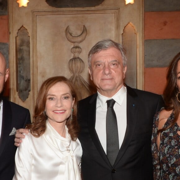  Bavo Defurne, Isabelle Huppert, Sidney Toledano et sa femme Katia Toledano - Soirée Dior dans le cadre du de la 16ème édition du Festival International du Film de Marrakech au Palais Soleiman à Marrakech, le 4 décembre 2016. © Rachid Bellak/Bestimage 