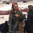 Rihanna pendant le tournage du film "Oceans Eight" dans le métro New Yorkais à la station Church Avenue dans le Quartier de Brooklyn à New York, le 3 décembre 2016.