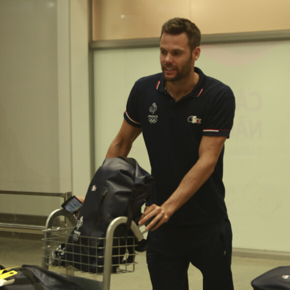 Exclusif - Grégory Mallet à l'aéroport de Rio de Janeiro pour participer aux Jeux Olympiques, le 25 juillet 2016.