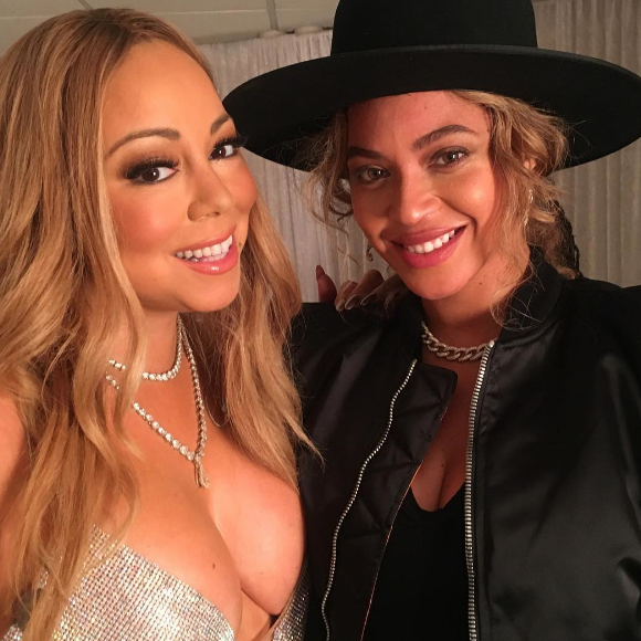 Mariah Carey et Beyoncé dans les coulisses de son concert à New York. Photo publiée sur Instagram, le 13 décembre 2016