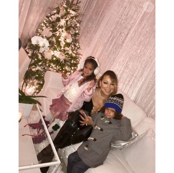 Mariah Carey et ses jumeaux dans les coulisses de son concert à New York. Photo publiée sur Instagram, le 12 décembre 2016