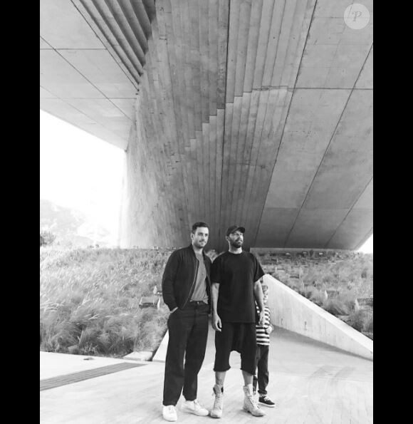 Ricky Martin, son fiancé et un de ses fils, au Mexique. Novembre 2016