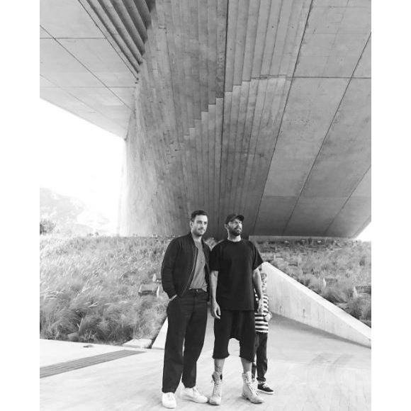 Ricky Martin, son fiancé et un de ses fils, au Mexique. Novembre 2016