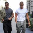 Exclusif - Ricky Martin et son petit ami Jwan Yosef déjeunent avec des amis au restaurant "Il Salumaio di Montenapoleone" à Milan, le 20 juin 2016.